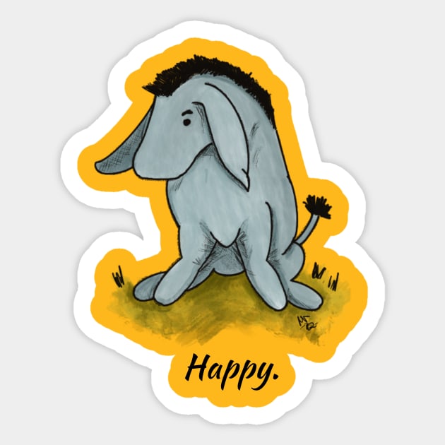 Happy - Eeyore Sticker by Alt World Studios